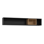 Hampton Wall Shelf in Matt Black/Riviera Oak