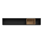Hampton Wall Shelf in Matt Black/Riviera Oak
