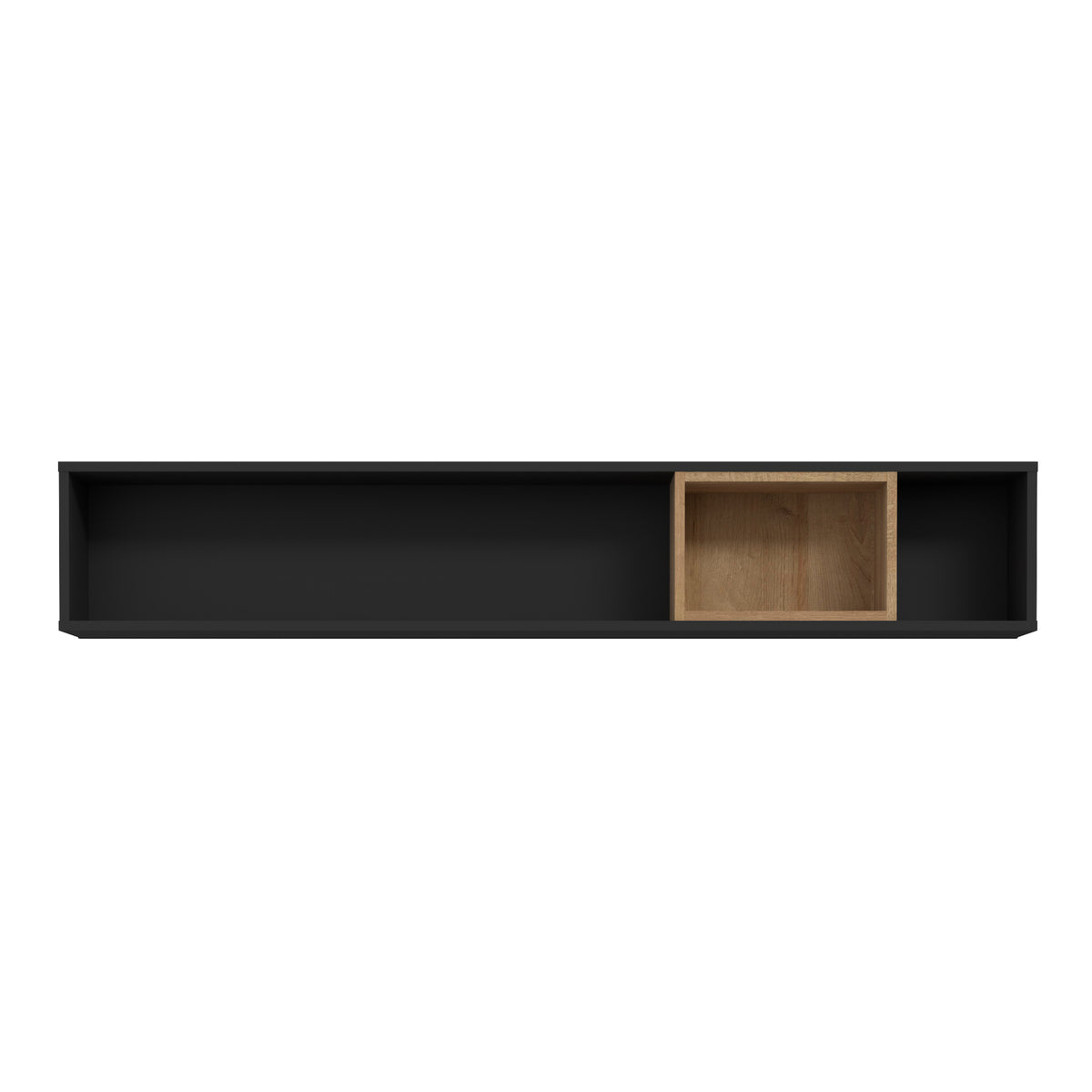 Hampton Wall Shelf in Matt Black/Riviera Oak