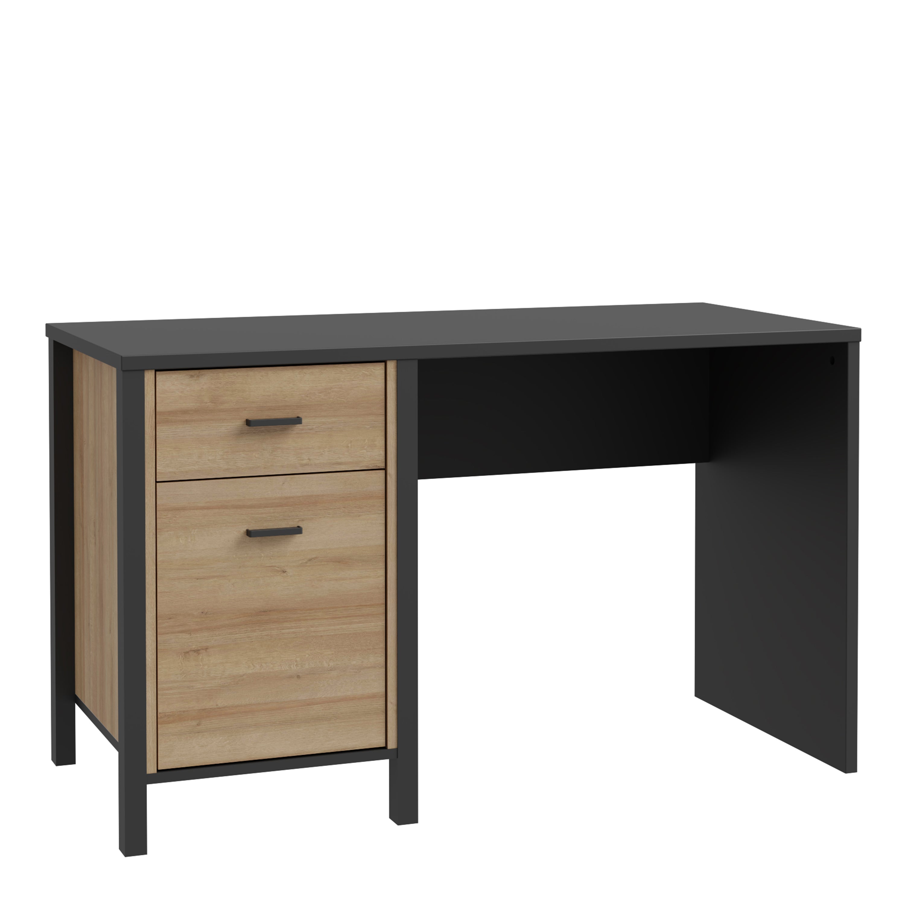 Hampton Desk in Matt Black/Riviera Oak