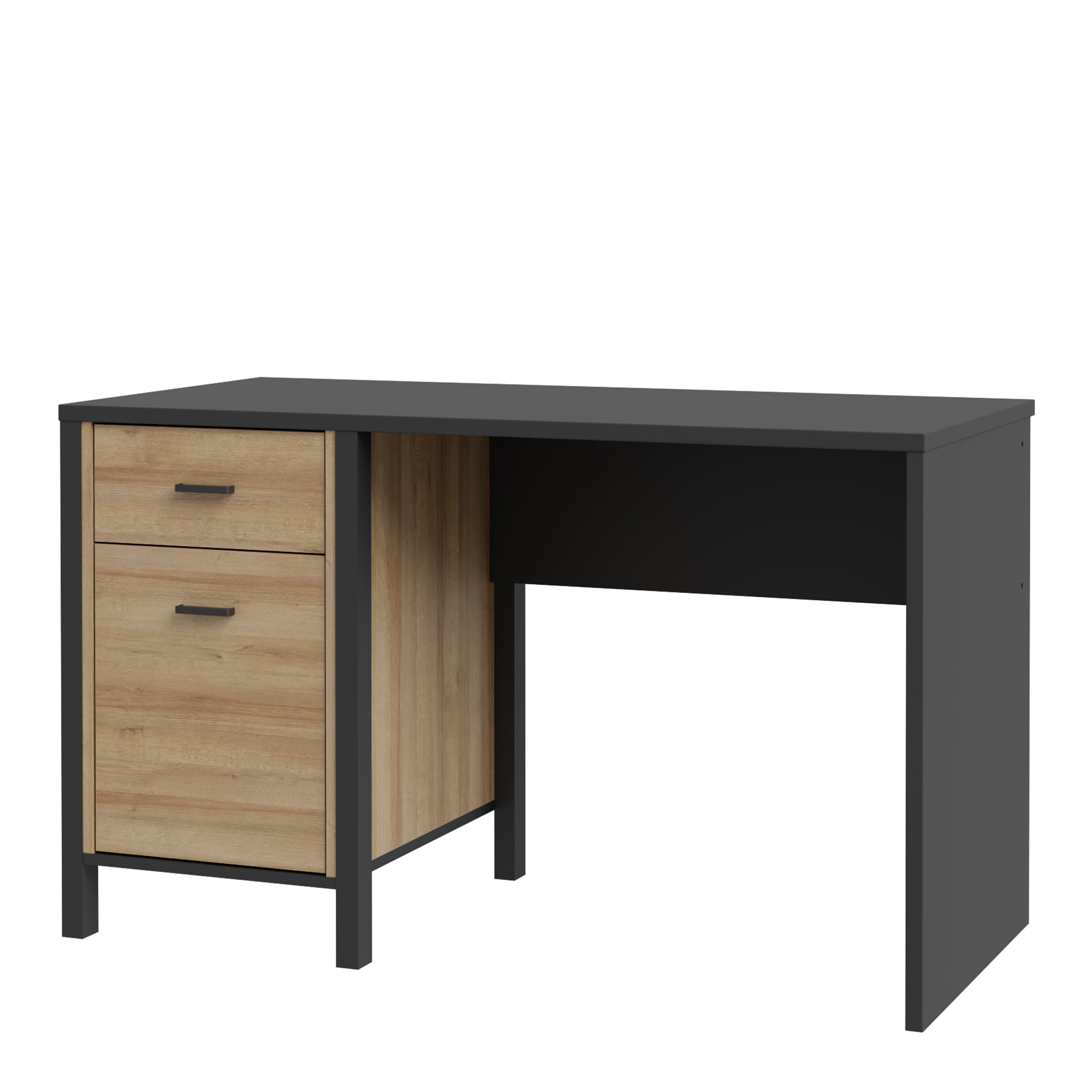 Hampton Desk in Matt Black/Riviera Oak