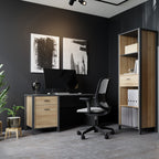 Hampton Desk in Matt Black/Riviera Oak