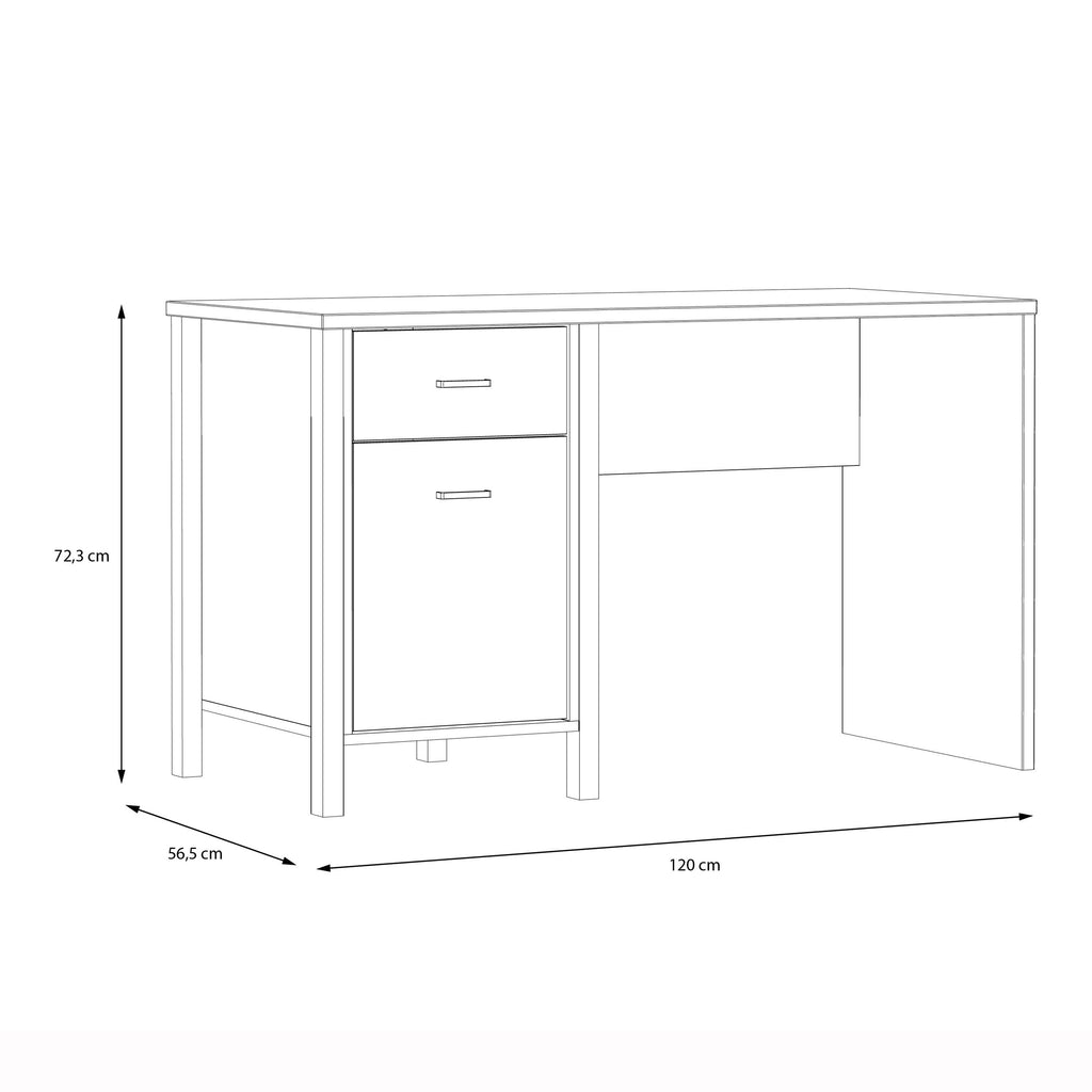 Hampton Desk in Matt Black/Riviera Oak