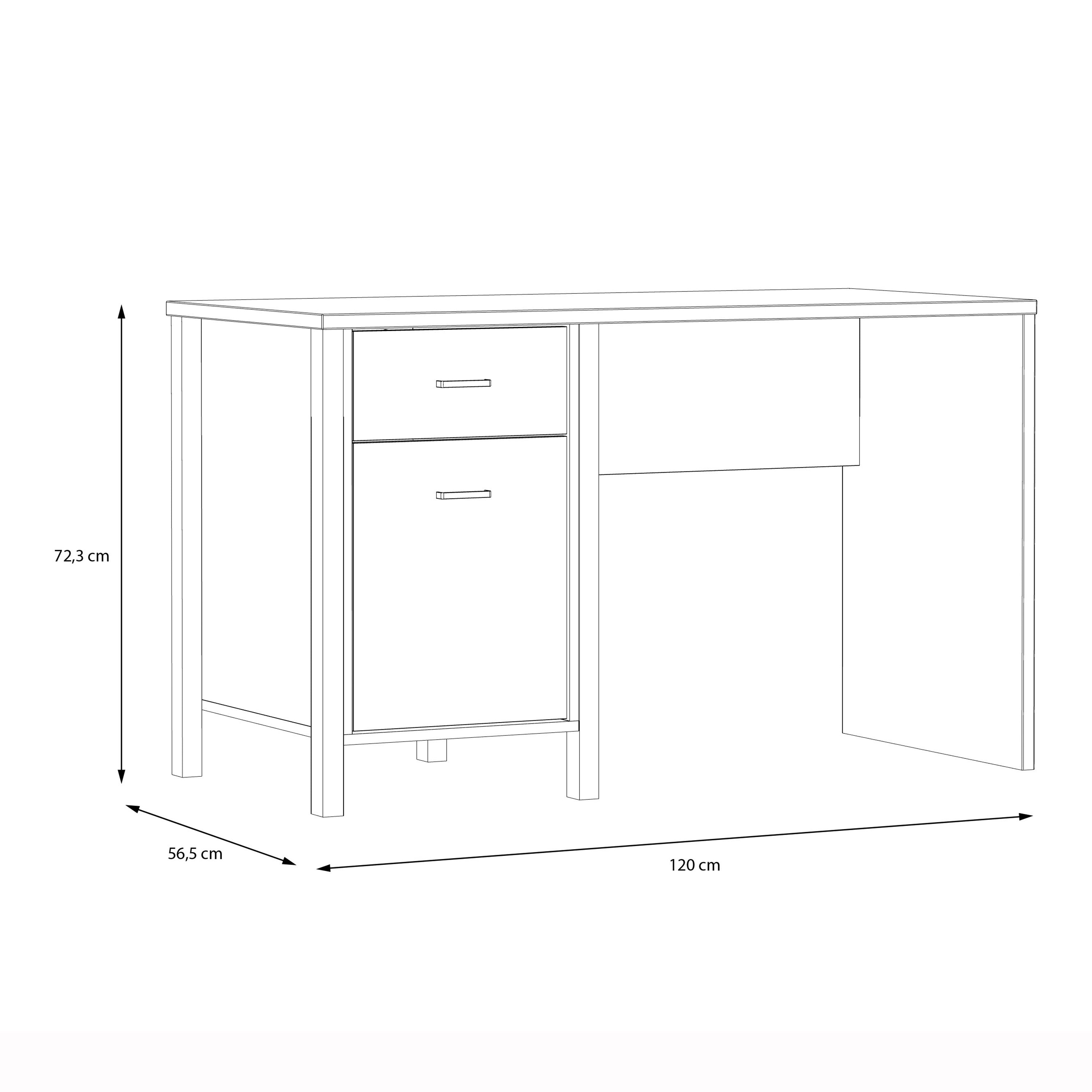 Hampton Desk in Matt Black/Riviera Oak