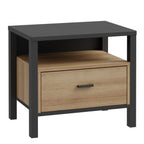 Hampton Bedside in Matt Black/Riviera Oak