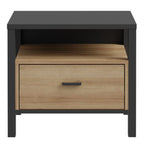 Hampton Bedside in Matt Black/Riviera Oak