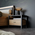 Hampton Bedside in Matt Black/Riviera Oak