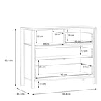 Hampton Chest of 3 Drawers in Matt Black/Riviera Oak