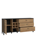 Hampton (Large) Sideboard in Matt Black/Riviera Oak