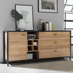 Hampton (Large) Sideboard in Matt Black/Riviera Oak