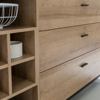 Hampton (Large) Sideboard in Matt Black/Riviera Oak