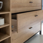 Hampton (Large) Sideboard in Matt Black/Riviera Oak