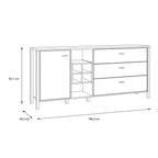 Hampton (Large) Sideboard in Matt Black/Riviera Oak