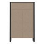 Hampton Chest of 4 Drawers in Matt Black/Riviera Oak