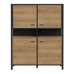 Hampton Storage Cabinet in Matt Black/Riviera Oak