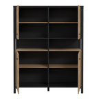 Hampton Storage Cabinet in Matt Black/Riviera Oak