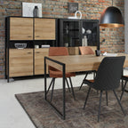 Hampton Storage Cabinet in Matt Black/Riviera Oak