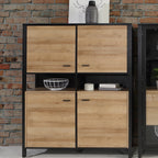 Hampton Storage Cabinet in Matt Black/Riviera Oak