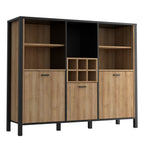 Hampton Shelf Unit in Matt Black/Riviera Oak