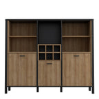 Hampton Shelf Unit in Matt Black/Riviera Oak