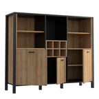 Hampton Shelf Unit in Matt Black/Riviera Oak