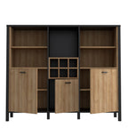 Hampton Shelf Unit in Matt Black/Riviera Oak