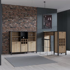 Hampton Shelf Unit in Matt Black/Riviera Oak