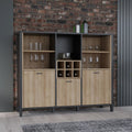 Hampton Shelf Unit in Matt Black/Riviera Oak