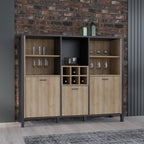 Hampton Shelf Unit in Matt Black/Riviera Oak