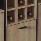 Hampton Shelf Unit in Matt Black/Riviera Oak