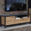 Hampton TV Unit in Matt Black/Riviera Oak