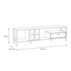 Hampton Wide TV Unit in Matt Black/Riviera Oak