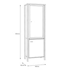 Hampton Wide Display Cabinet in Matt Black/Riviera Oak