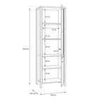 Hampton Wide Display Cabinet in Matt Black/Riviera Oak