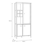 Hampton Display Cabinet in Matt Black/Riviera Oak
