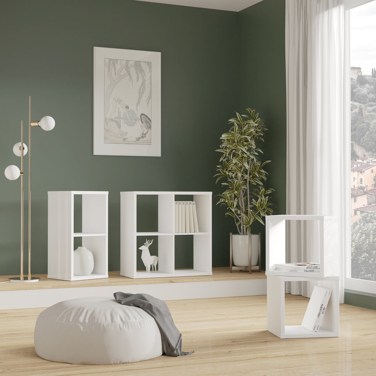 Maurice Singular Storage Unit in White High Gloss/White