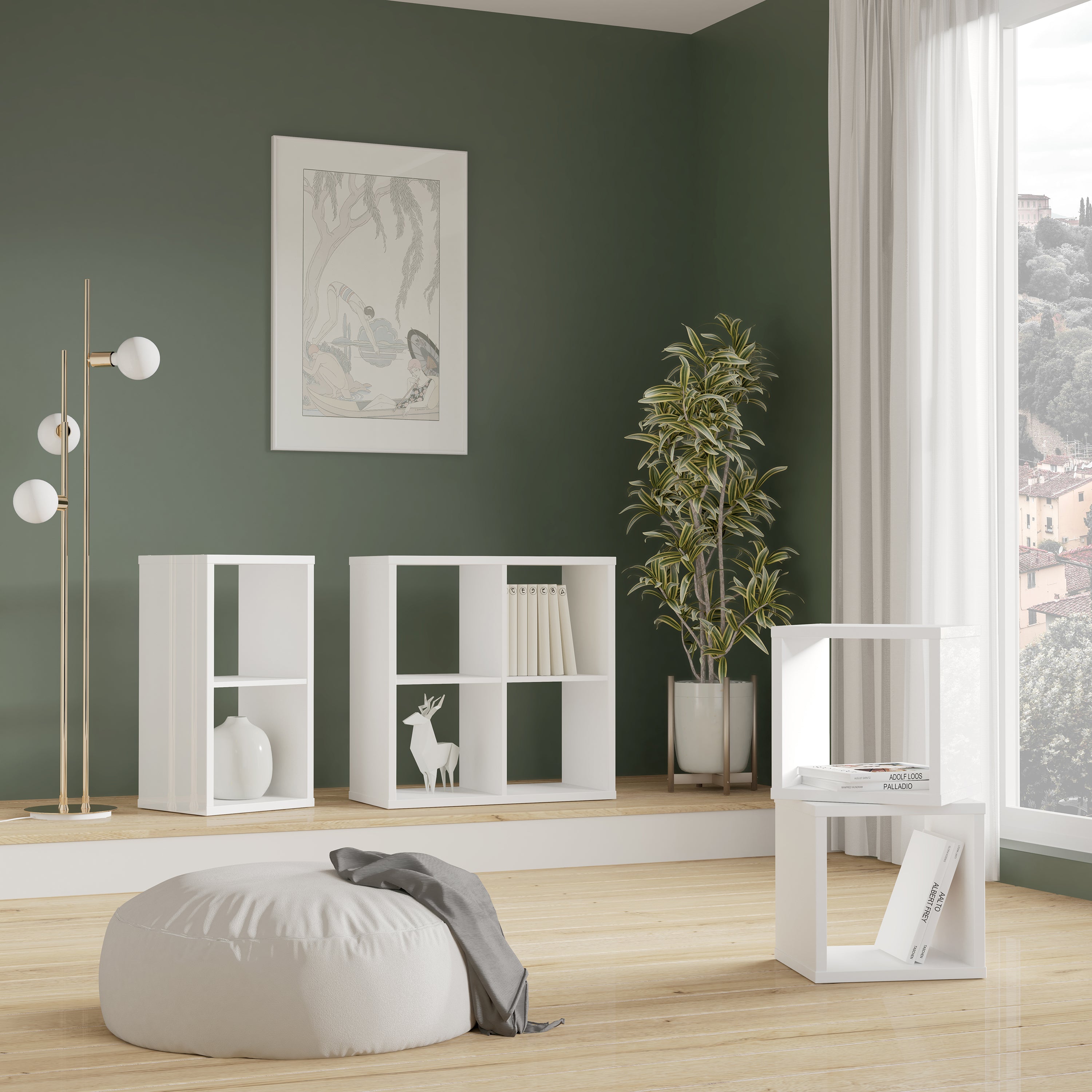 Maurice Singular Storage Unit in White High Gloss/White