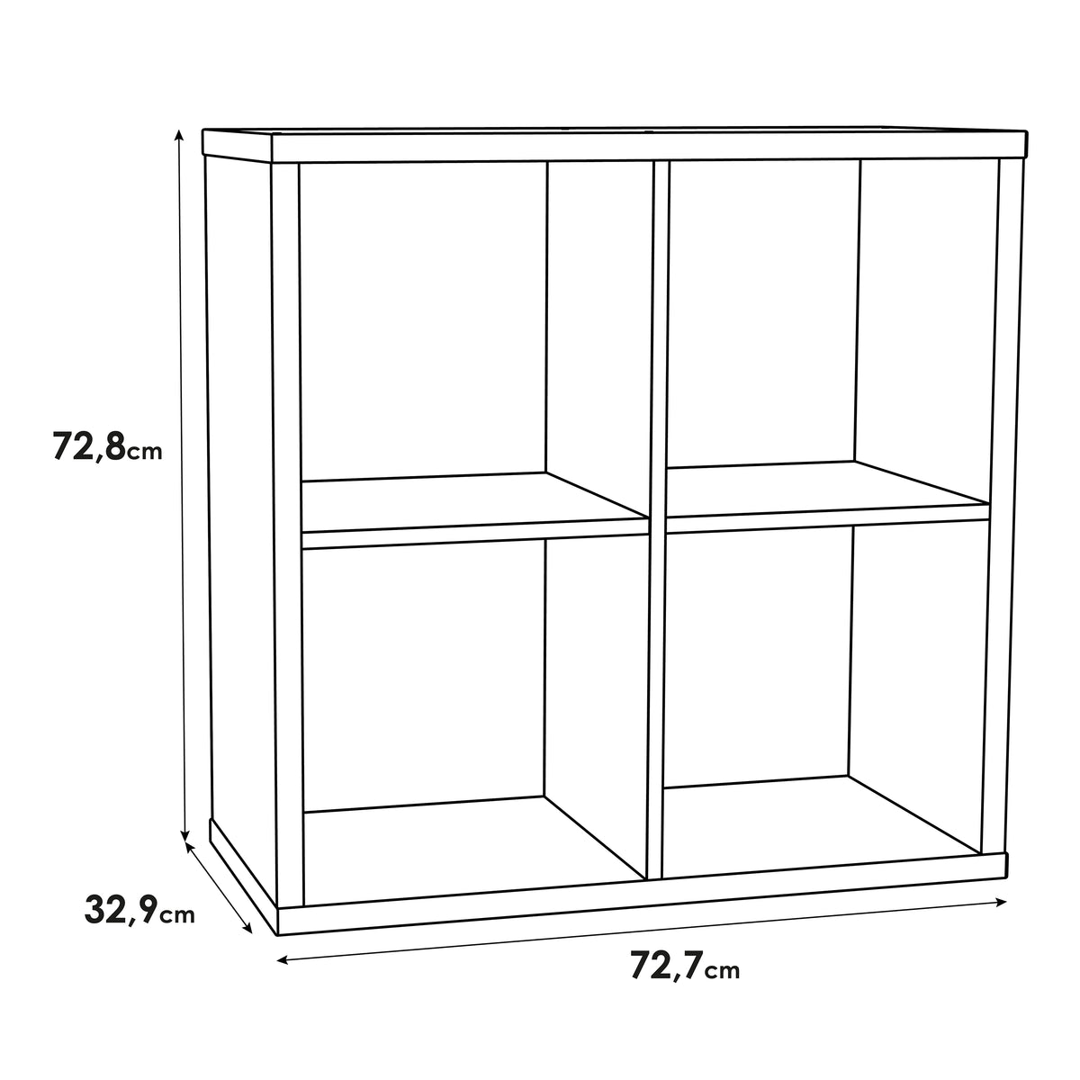 Maurice 2x2 Storage Unit in Matt White
