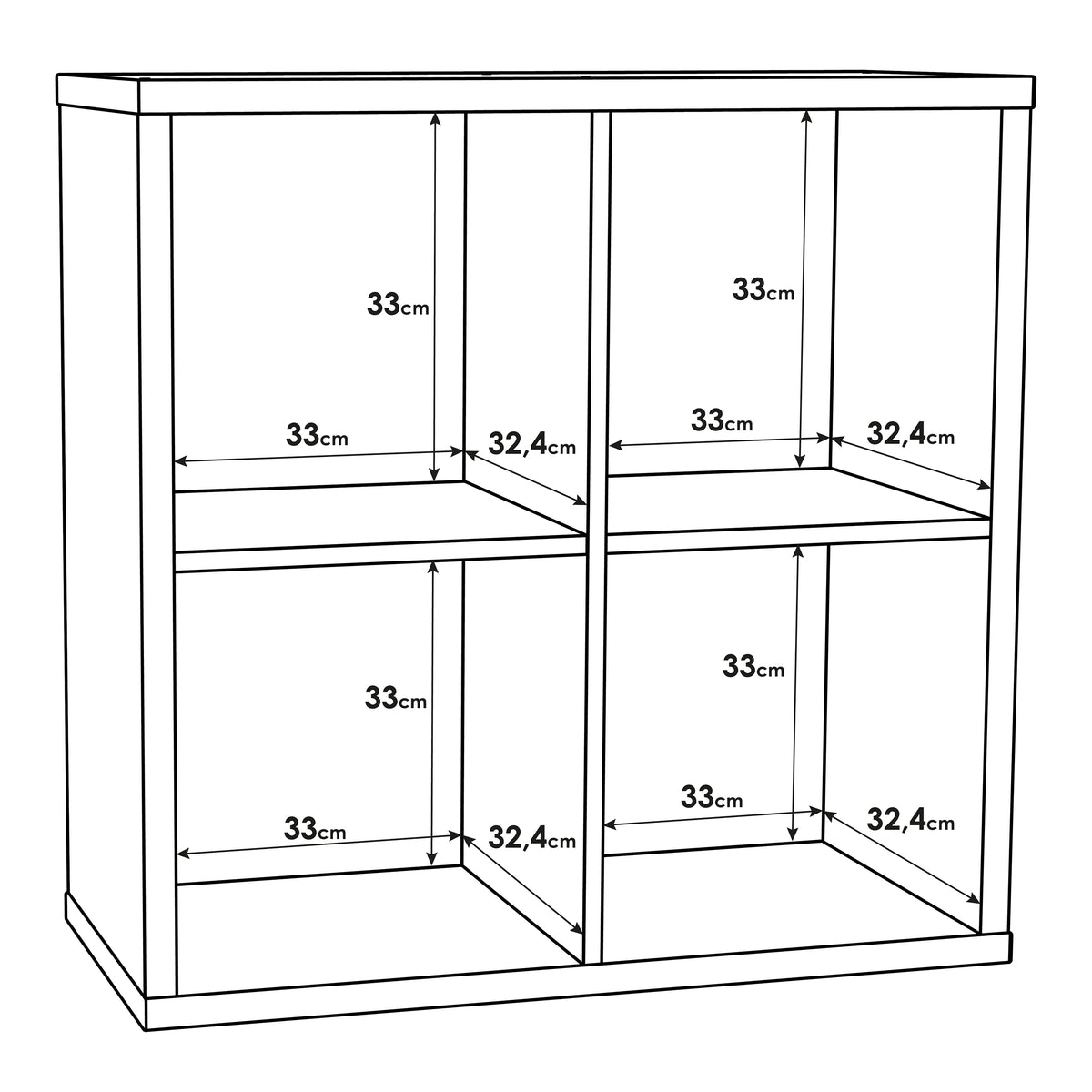 Maurice 2x2 Storage Unit in Matt White