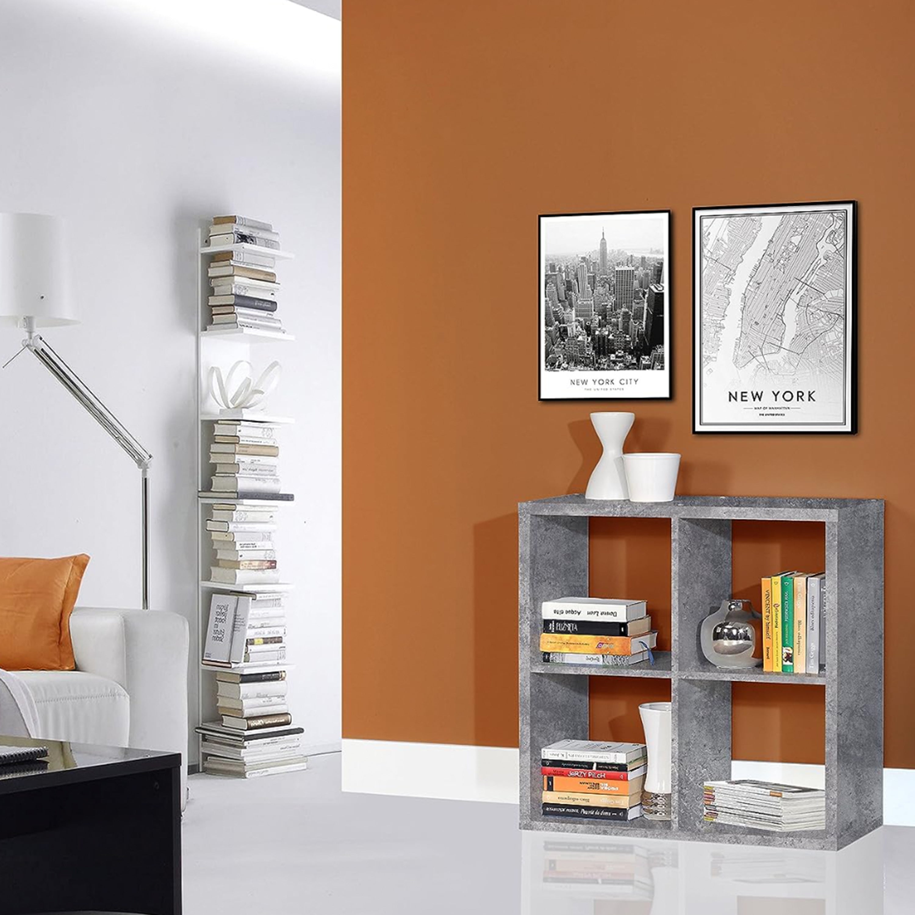 Maurice 2x2 Storage Unit in Concrete Grey