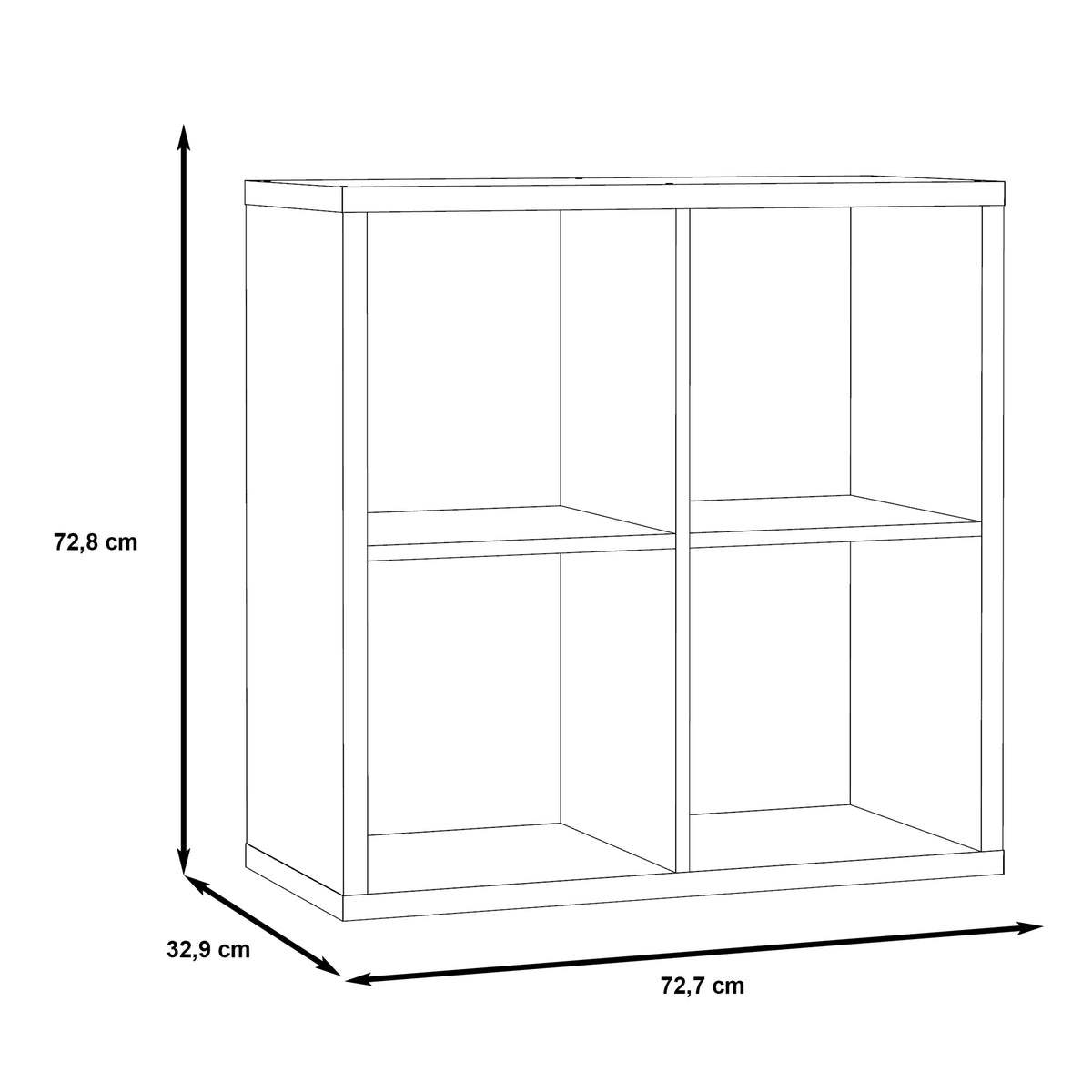 Maurice 2x2 Storage Unit in Concrete Grey