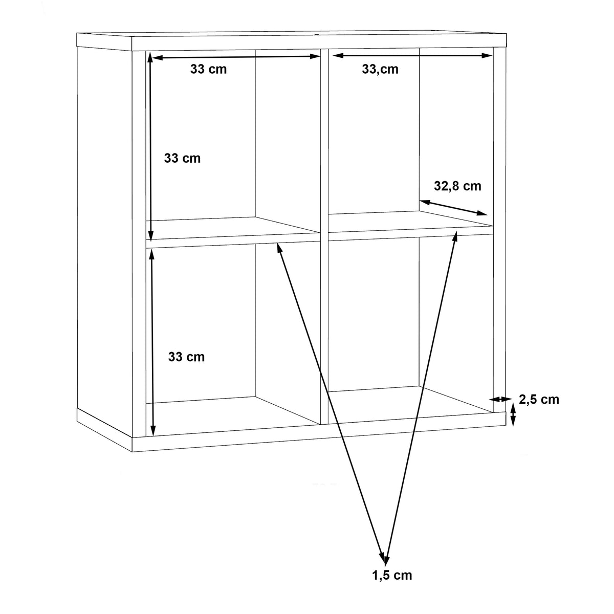 Maurice 2x2 Storage Unit in Concrete Grey
