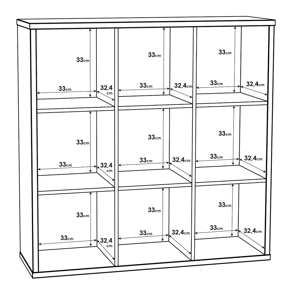 Maurice 3x3 Storage Unit in Matt White