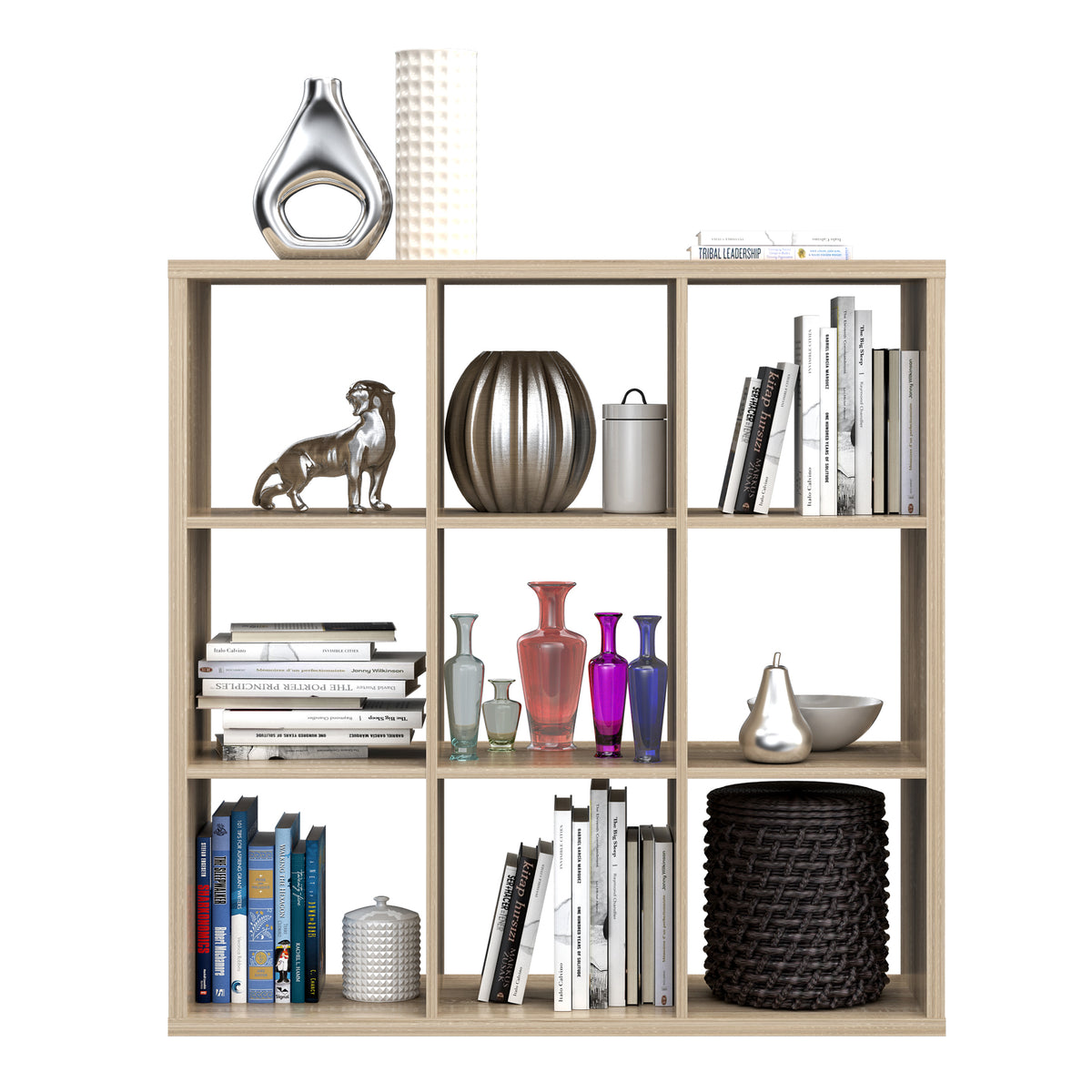 Maurice 3x3 Storage Unit in Sonoma Oak