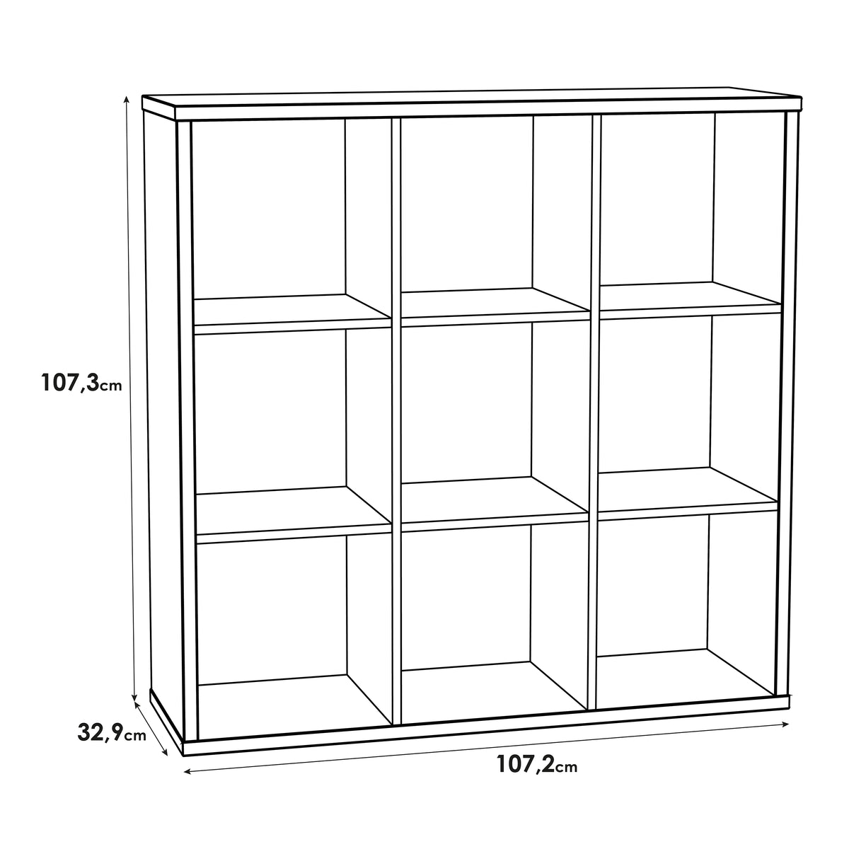 Maurice 3x3 Storage Unit in Sonoma Oak