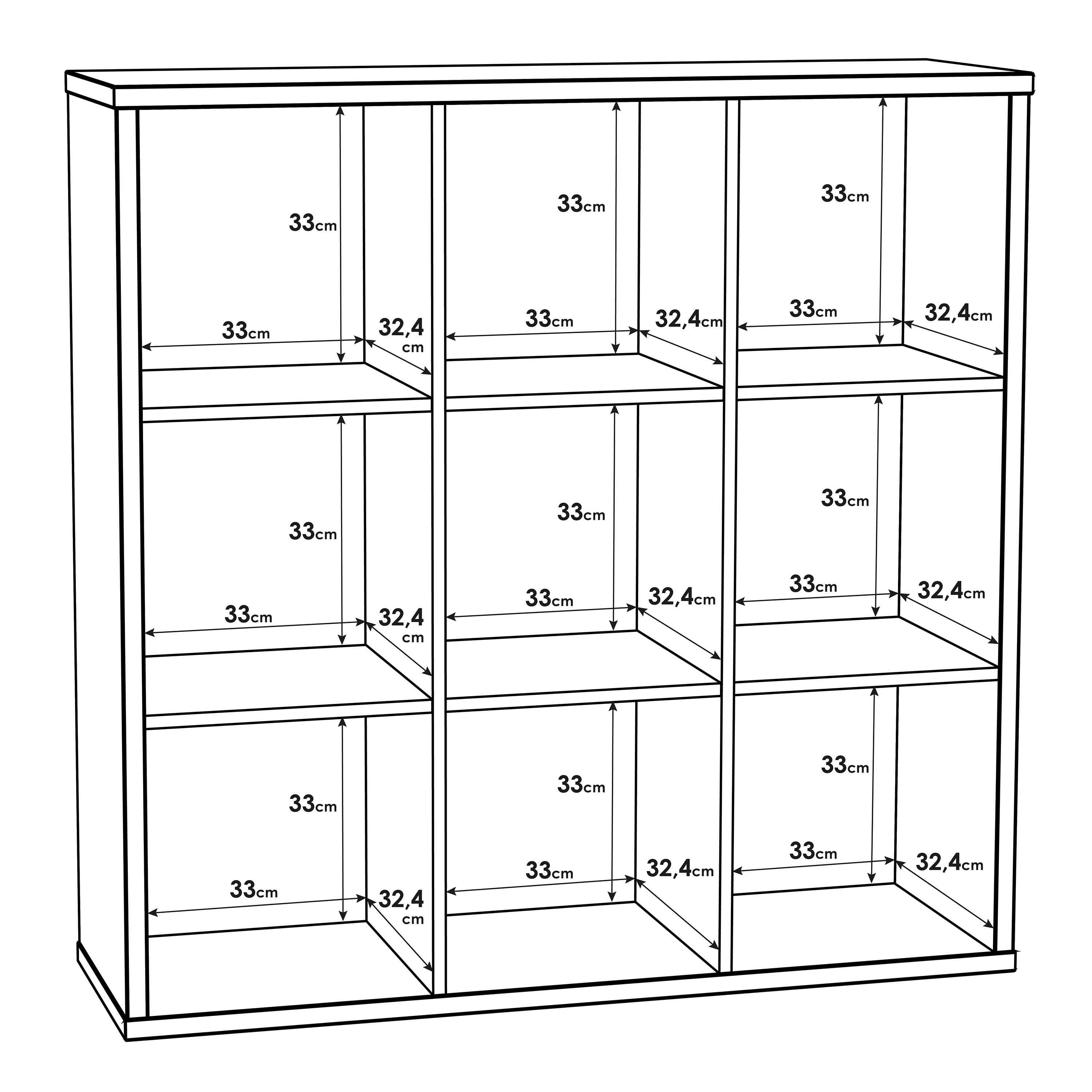 Maurice 3x3 Storage Unit in Sonoma Oak