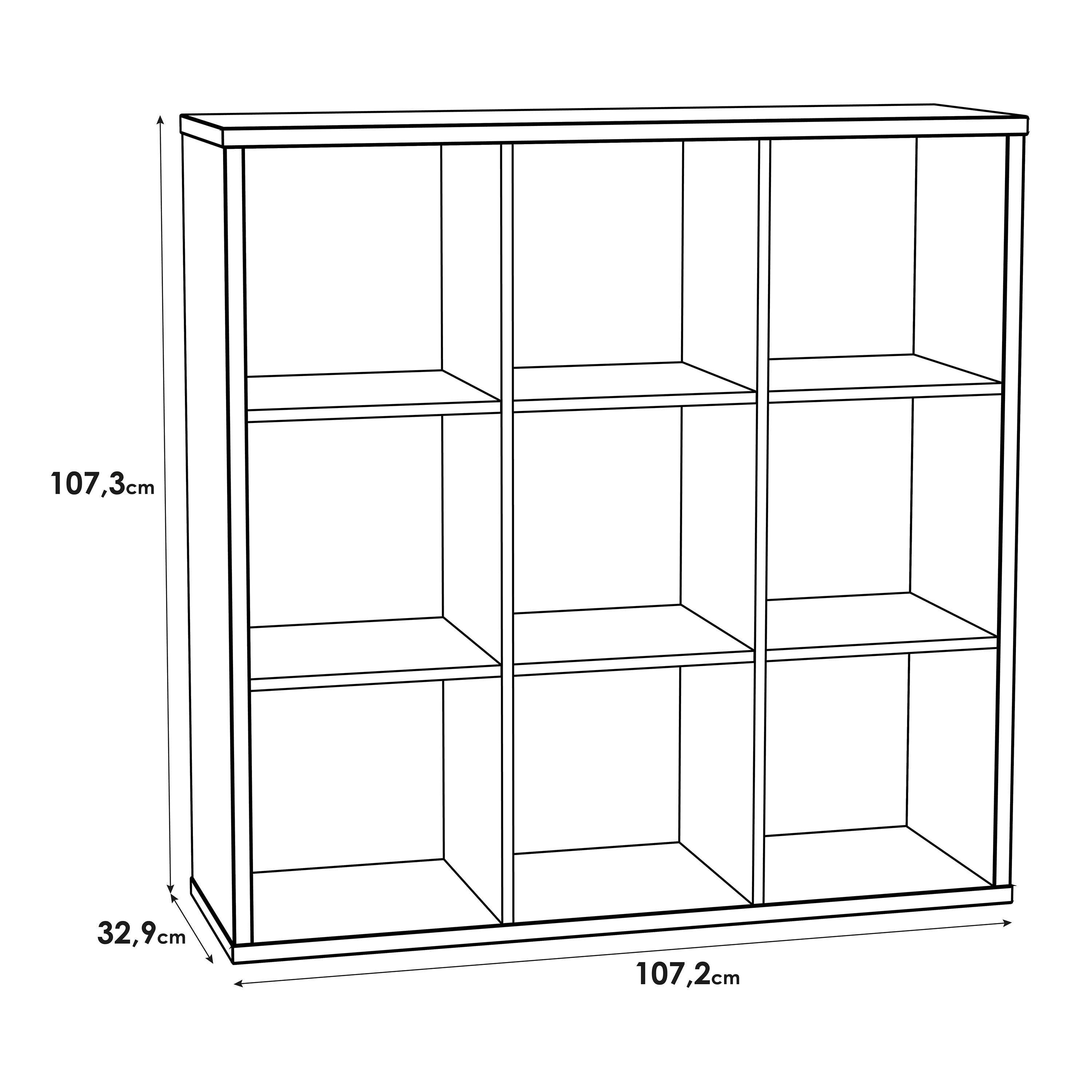 Maurice 3x3 Storage Unit in Sand Oak