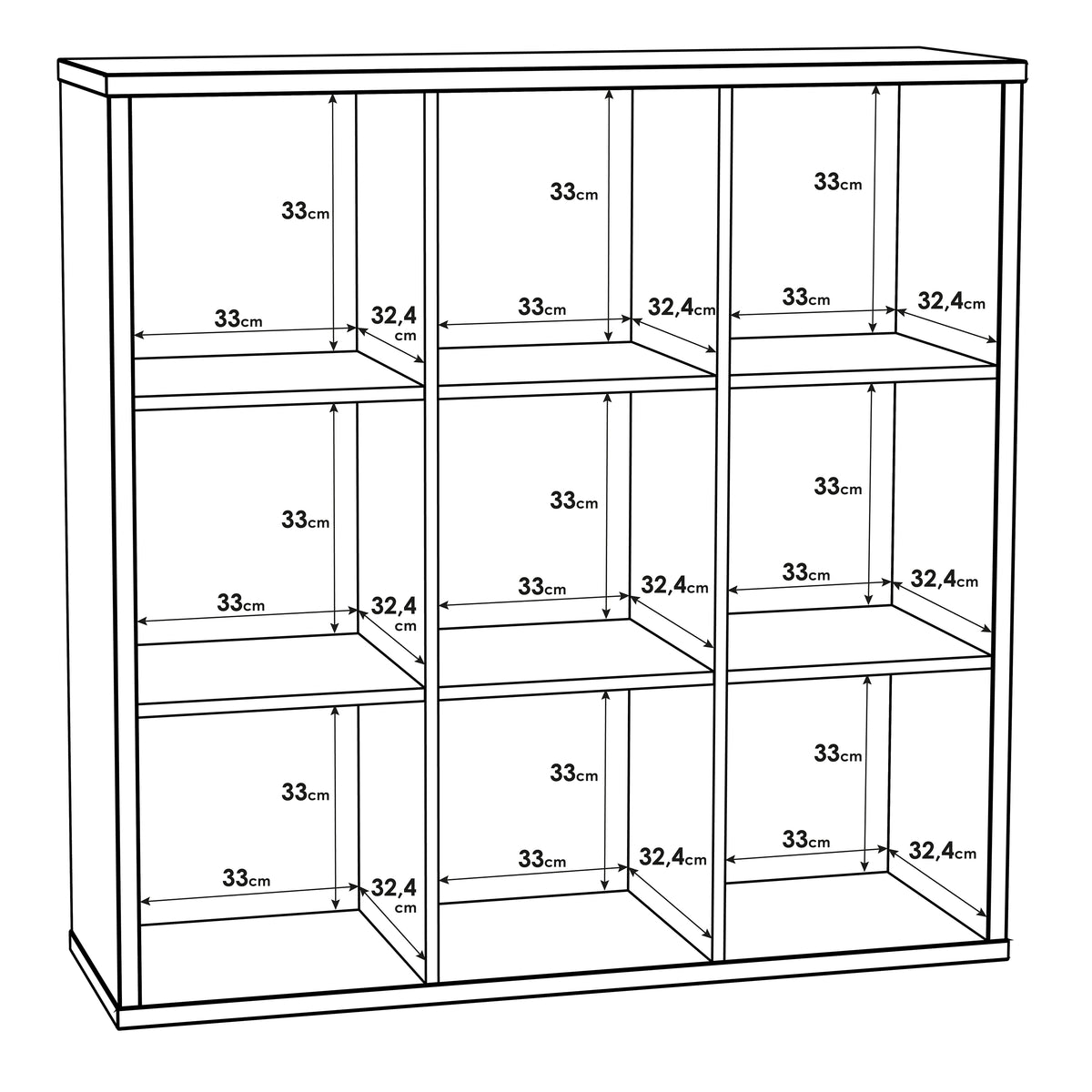 Maurice 3x3 Storage Unit in Concrete Grey