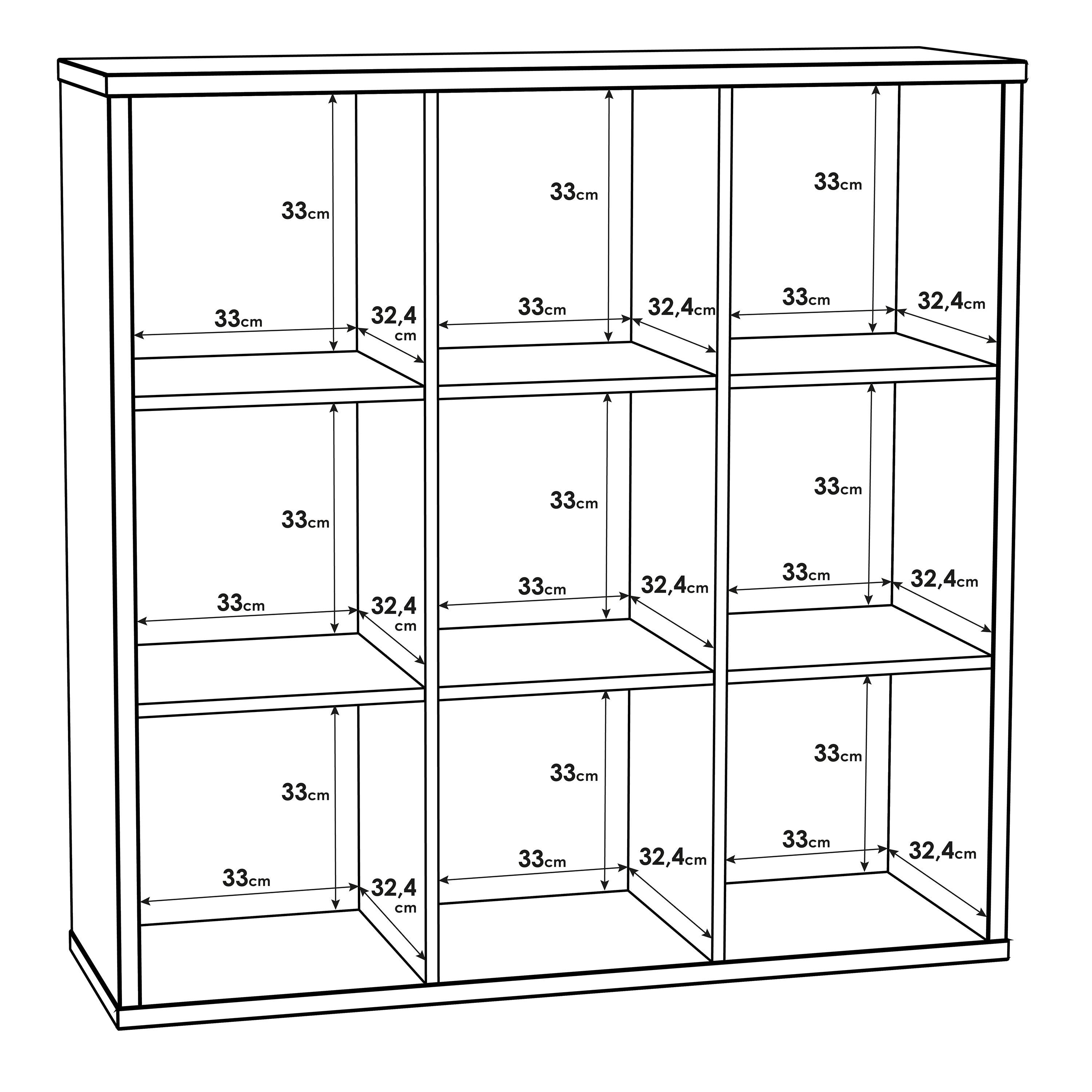 Maurice 3x3 Storage Unit in Concrete Grey