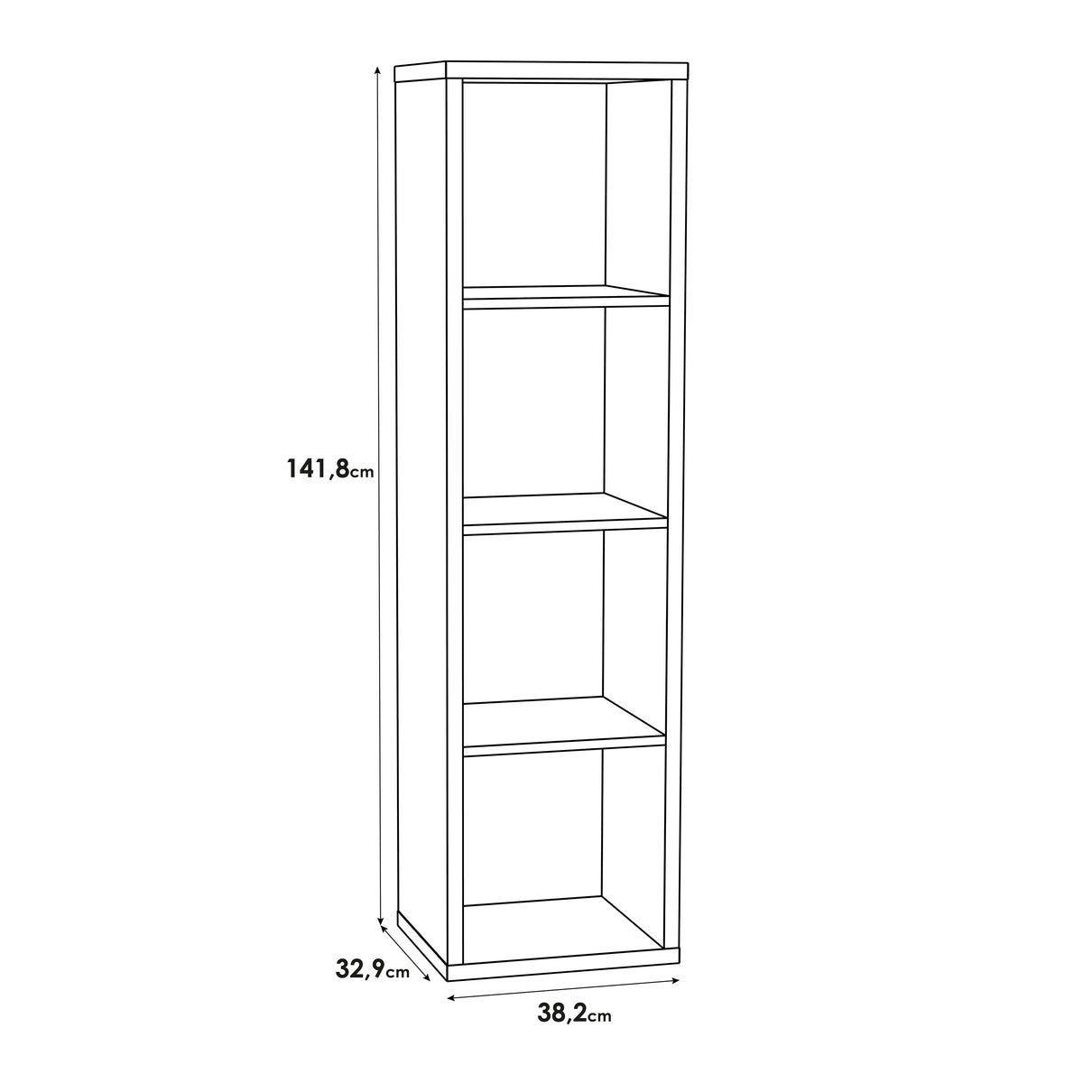 Maurice 3 Shelves Storage Unit in Sonoma Oak